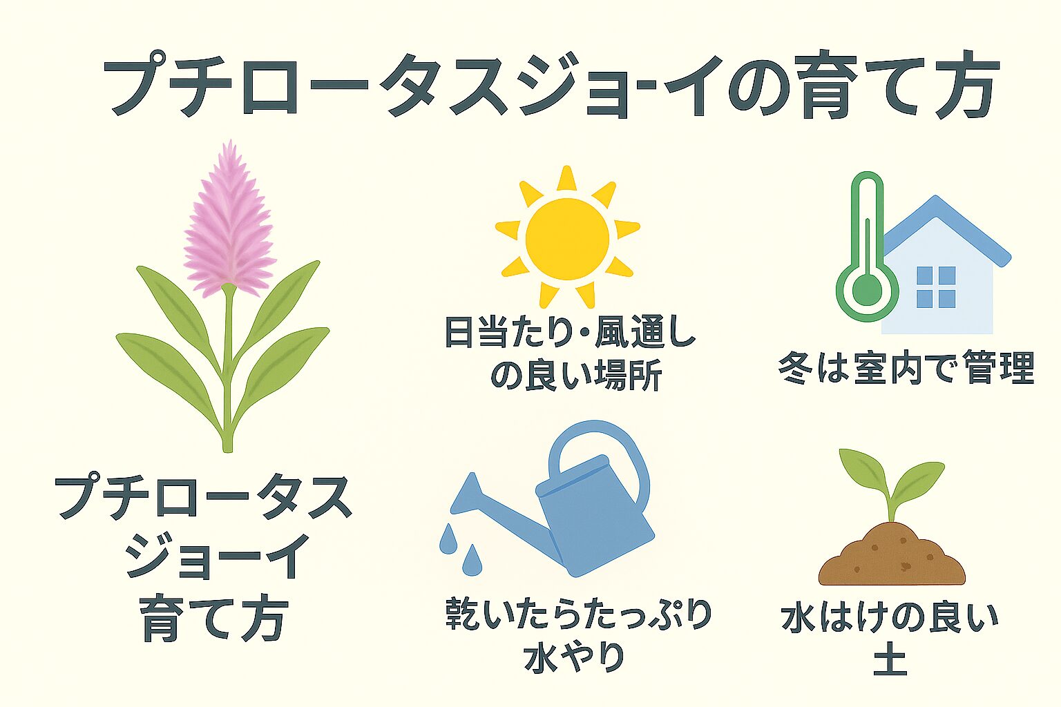 プチロータスジョーイの育て方と増やし方|冬越しの秘訣とポイント