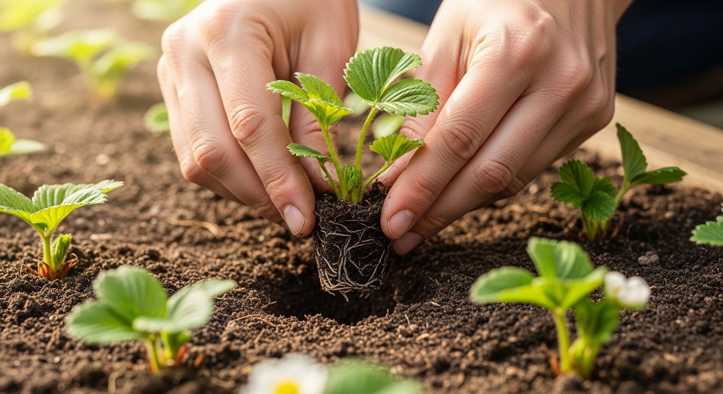 いちごの苗の植え替え手順とタイミング