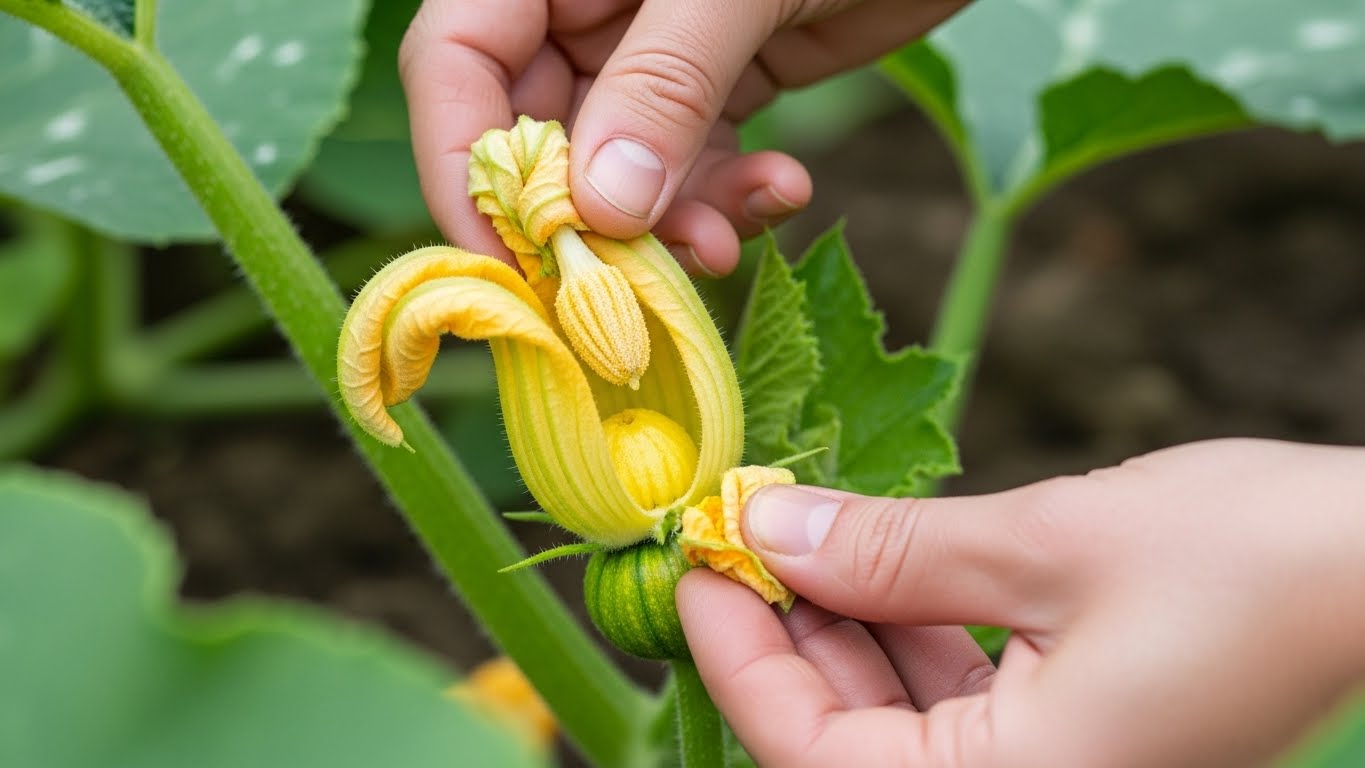 かぼちゃの雌花と雄花の受粉方法は？