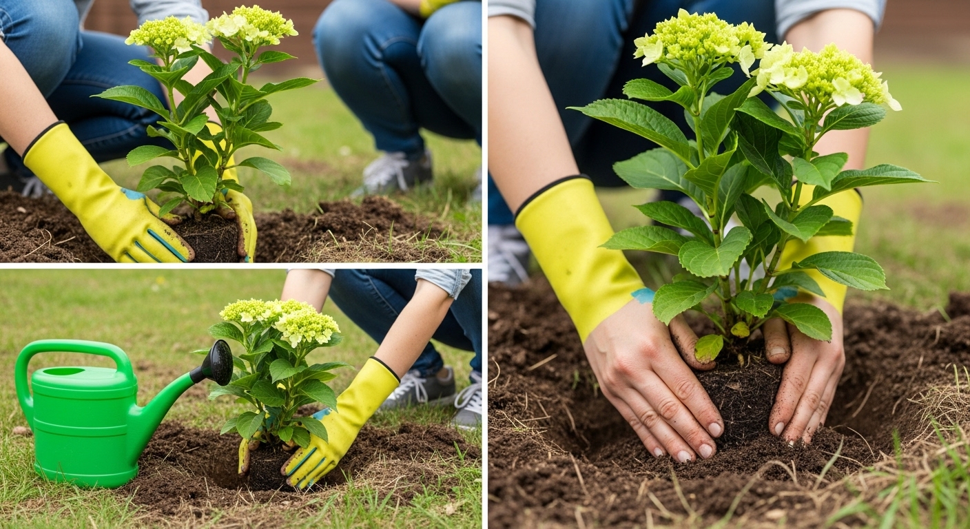 アジサイを地植えに植え替える方法と時期別の注意点