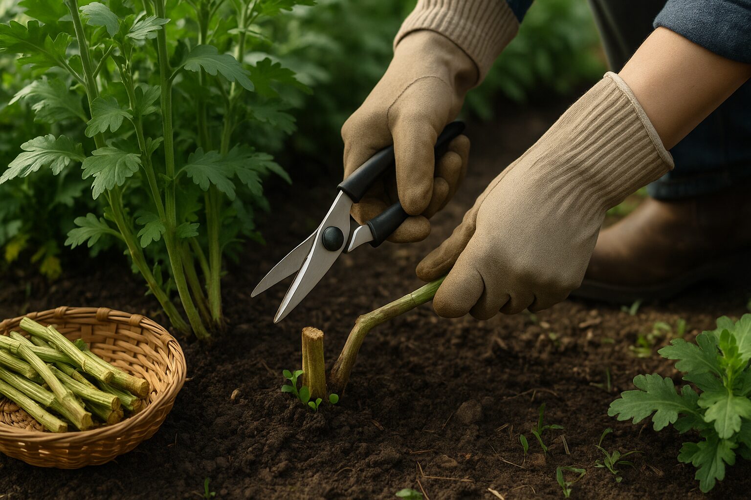 食用菊の栽培で花を収穫した後の手入れ方法と翌年への準備