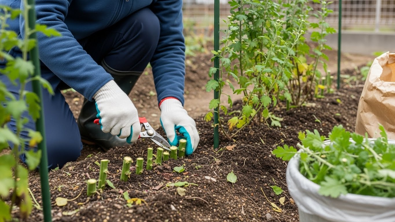食用菊の栽培で花を収穫した後の手入れ方法