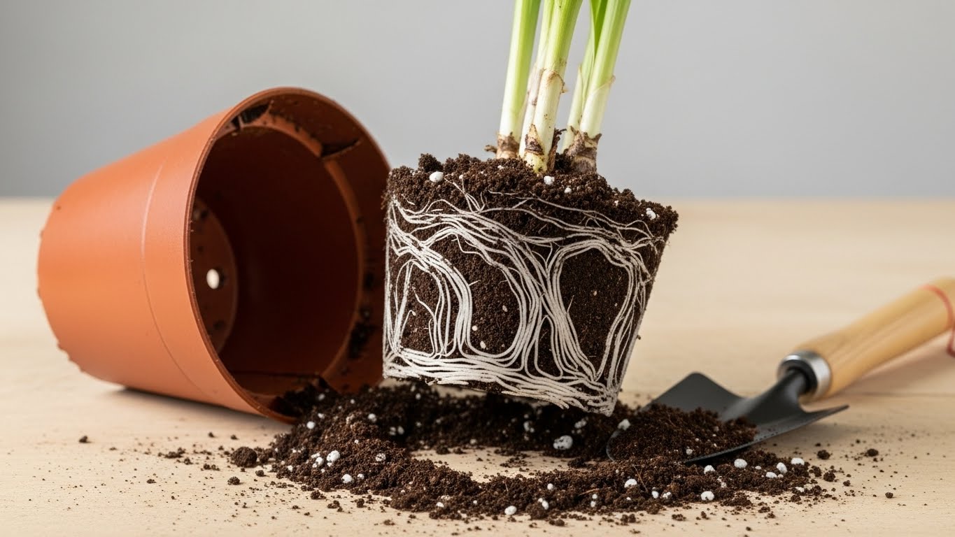 鉢植えでの根詰まりが原因