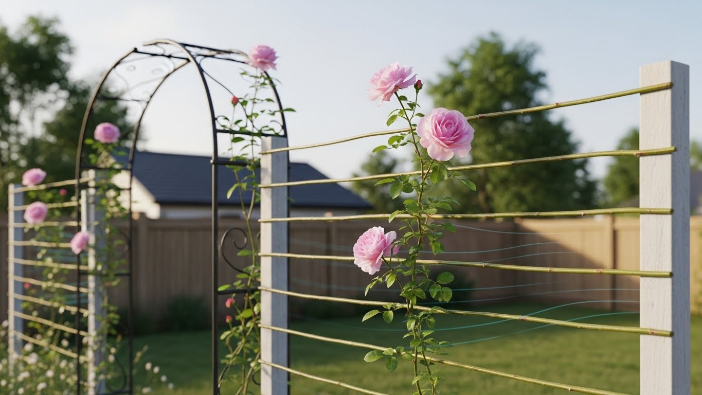 フェンスやアーチへ仕立てる誘引テクニック