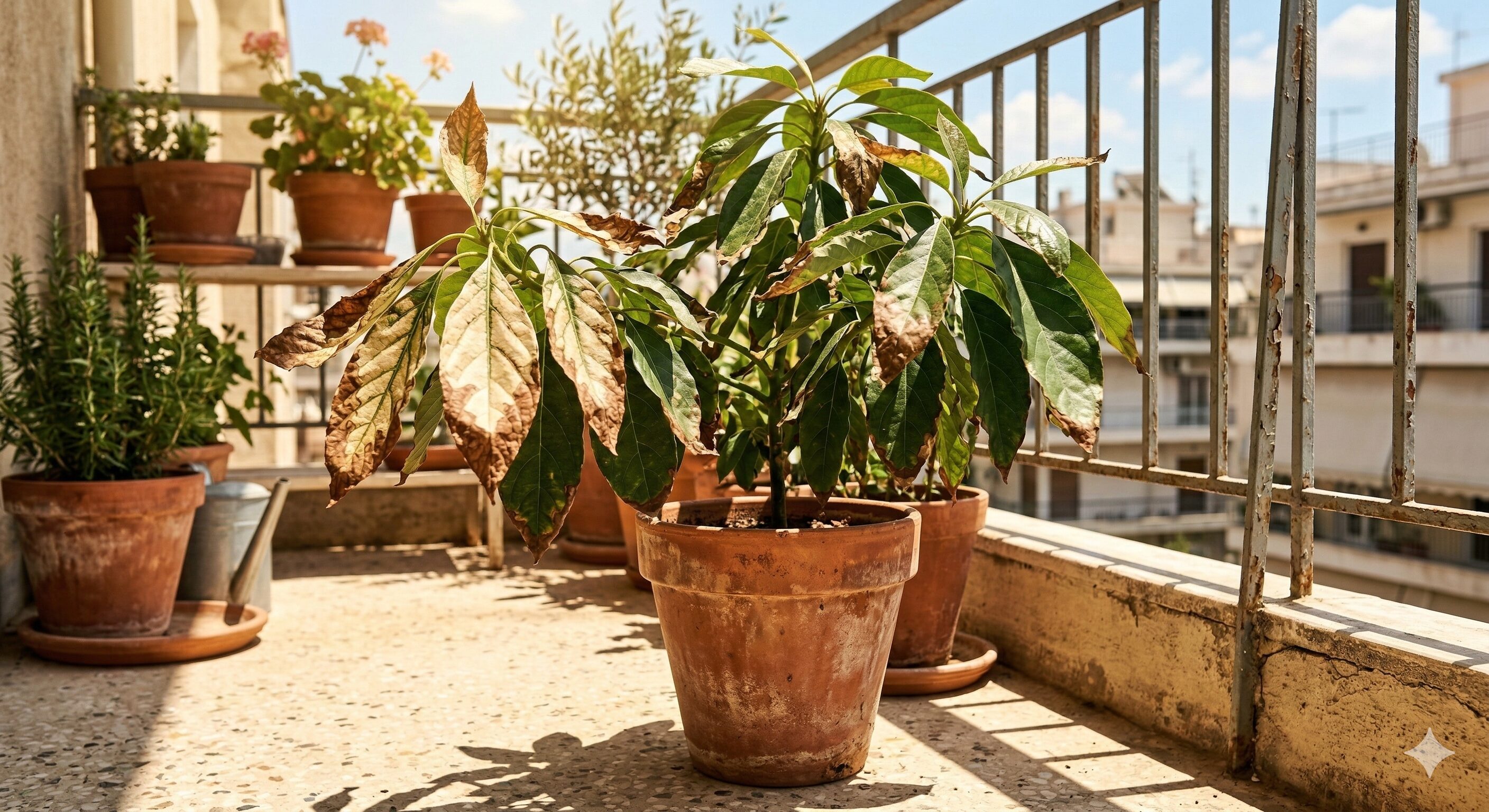 直射日光による葉焼け