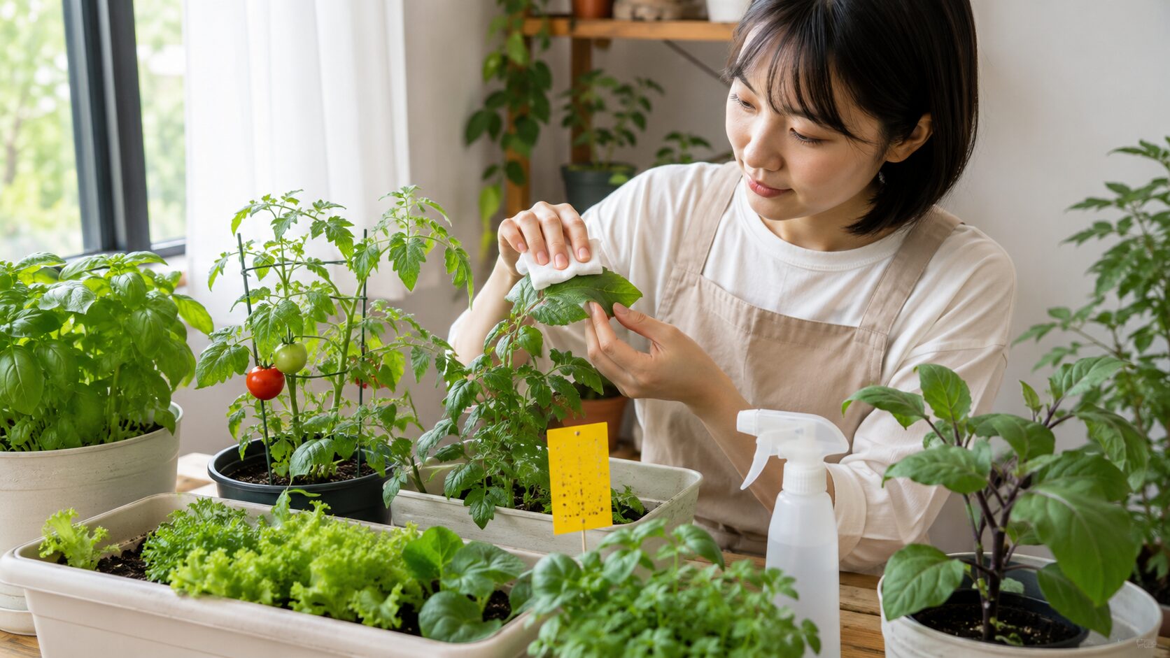 室内の家庭菜園で虫を防ぐ対策と駆除