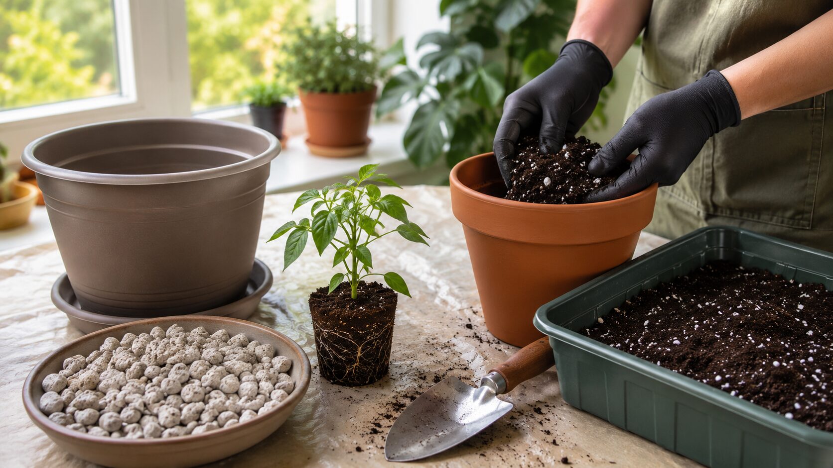 プランターや鉢植えの用土と準備